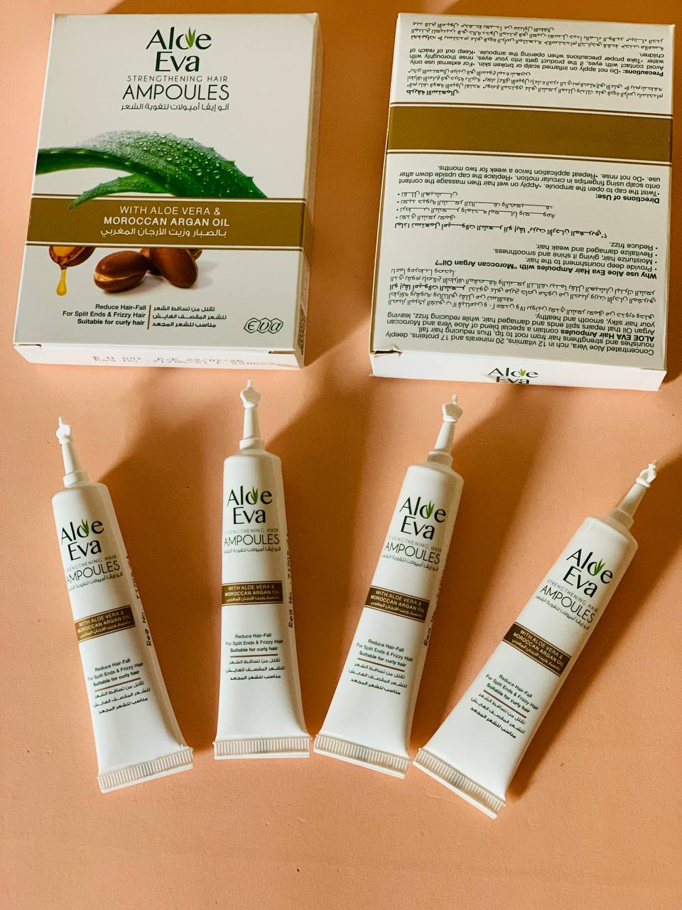 Ампули для догляду за волоссям з Алое Вера та марокканською аргановою олією Aloe Eva - Зображення 2