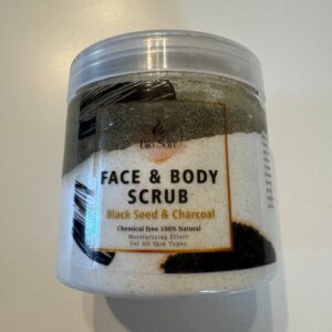 Bio Soft. Скраб для обличчя та тіла. Чорне насіння і деревне вугілля. 500g