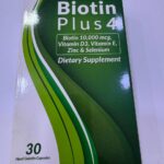 Biotin Plus4. Біотин плюс 4. 30 капсул. Біотин 10000мкг, вітаміни D3, Е, цинк, селен. Biotin 10000mcg, Vit D3, Vit E, Zinc, Selenium