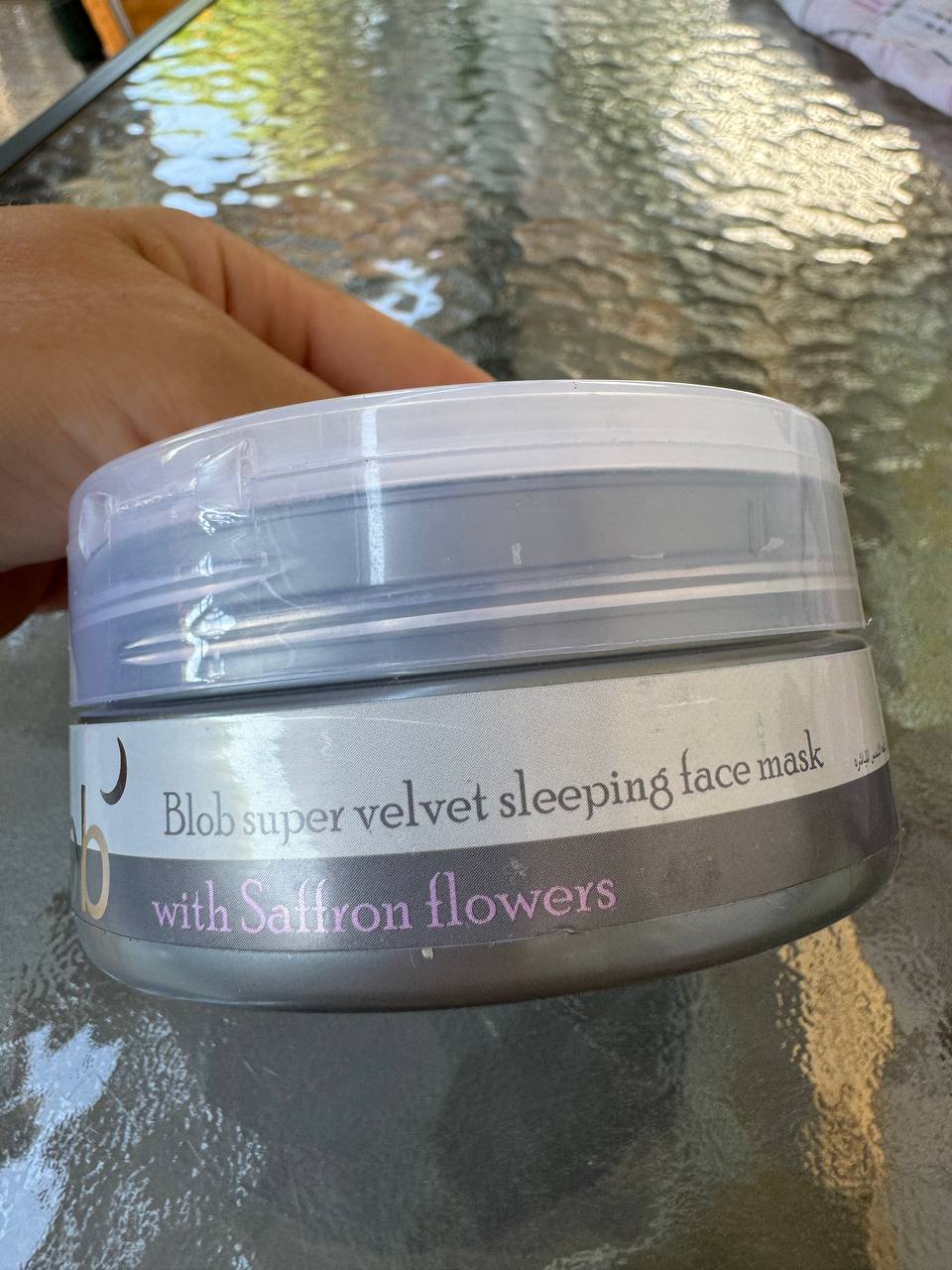Blob. Супер оксамитова маска для сну з квітами шафрану. Super velvet sleeping mask with saffron flowers