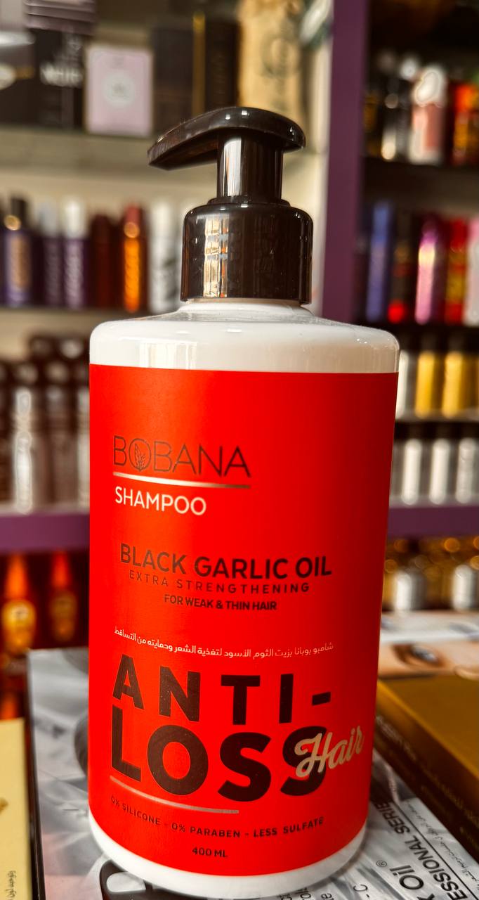 Bobana. Шампунь з олією чорного часнику. Анти-Втрата. 400мл. Shampoo with Black Garlic Oil. Anti-Loss