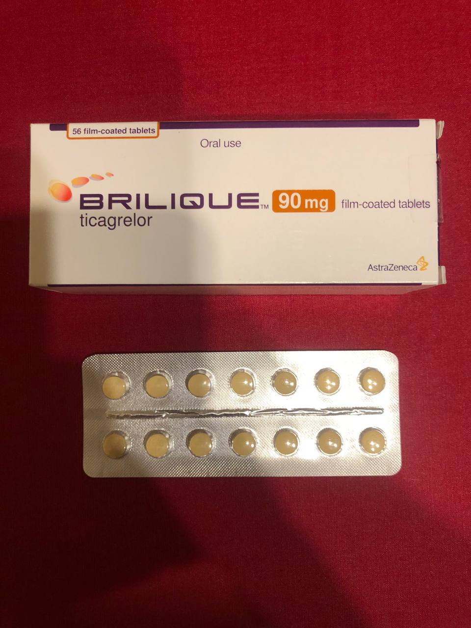 Brilique (ticagrelor). Брілік (тикагрелор) 90мг. 56 таблеток