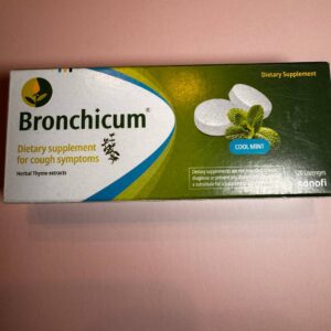 Sanofi. Bronchicum Cool Mint. Екстракт трави чебрецю при симптомах кашлю. 20 пастилок. Herbal thyme extract for cough simptoms