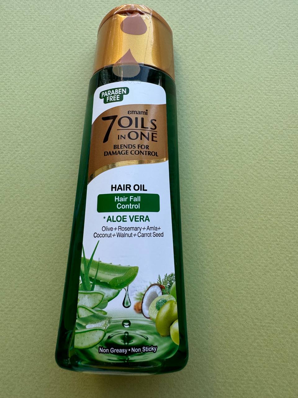 Emami. 7 масел в одному з алое віра. 100 мл. Олія для контролю випадіння волосся. 7 oils in one with Aloe Vera. Hair Fall Control Hair Oil