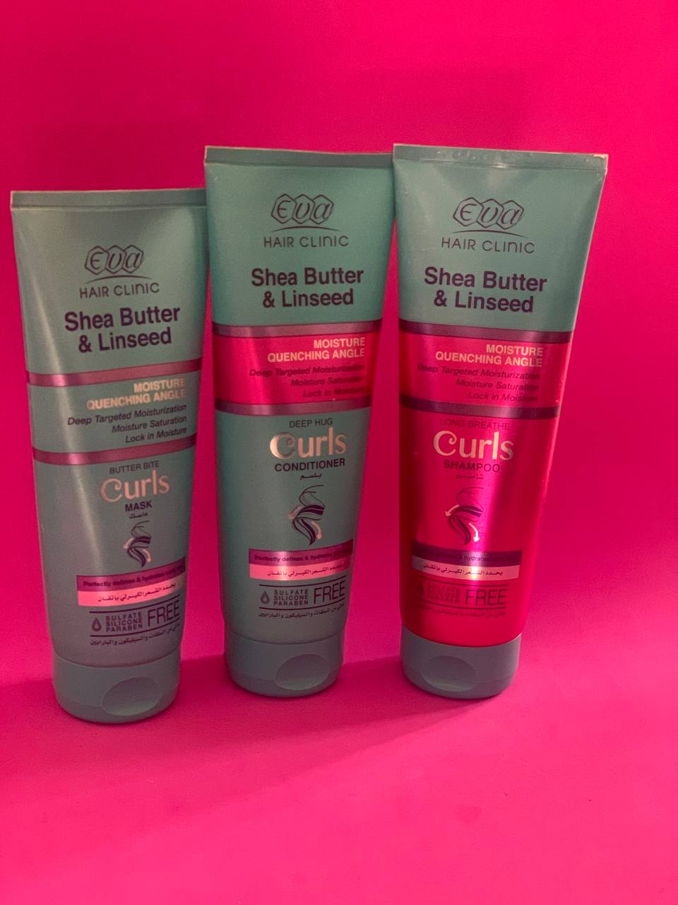 Eva Hair Clinic. Локони. Набір з 3 предметів масла ши та насіння льону. (шампунь, кондиціонер, маска) Curls. Shea Butter and Linseed - Зображення 5