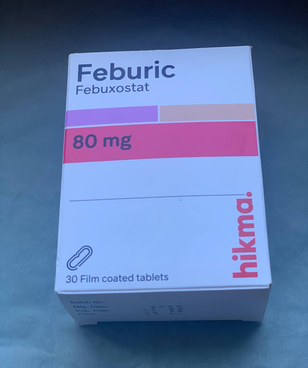 Feburic Фебурік 80мг. 30 таблеток