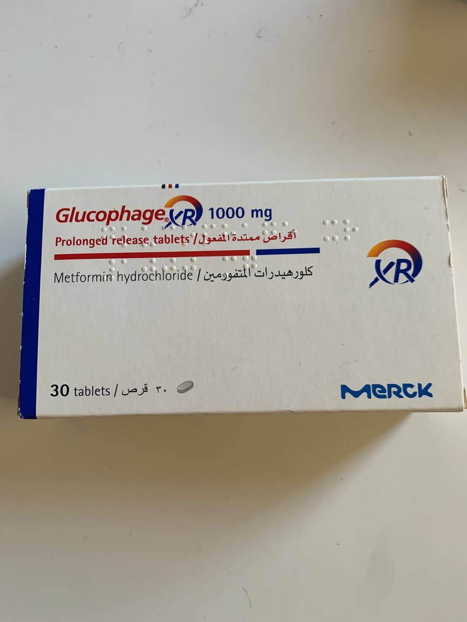 Glucophage XR 1000 Глюкофаж XR. 30 таблеток