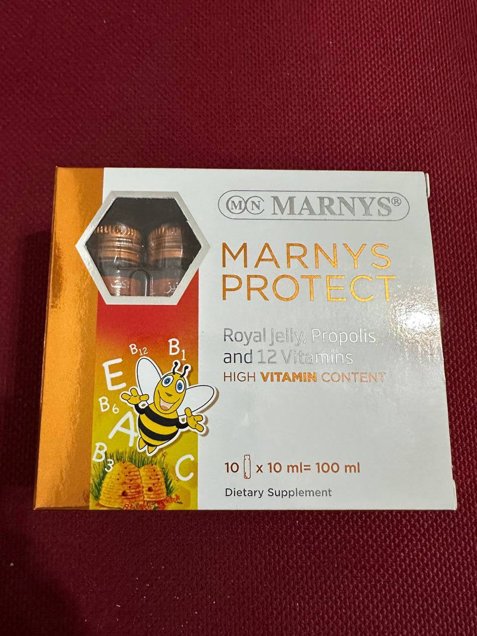Marnys Protect. Марніс Протект 10x10ml. Маточне молочко, прополіс і 12 вітамінів