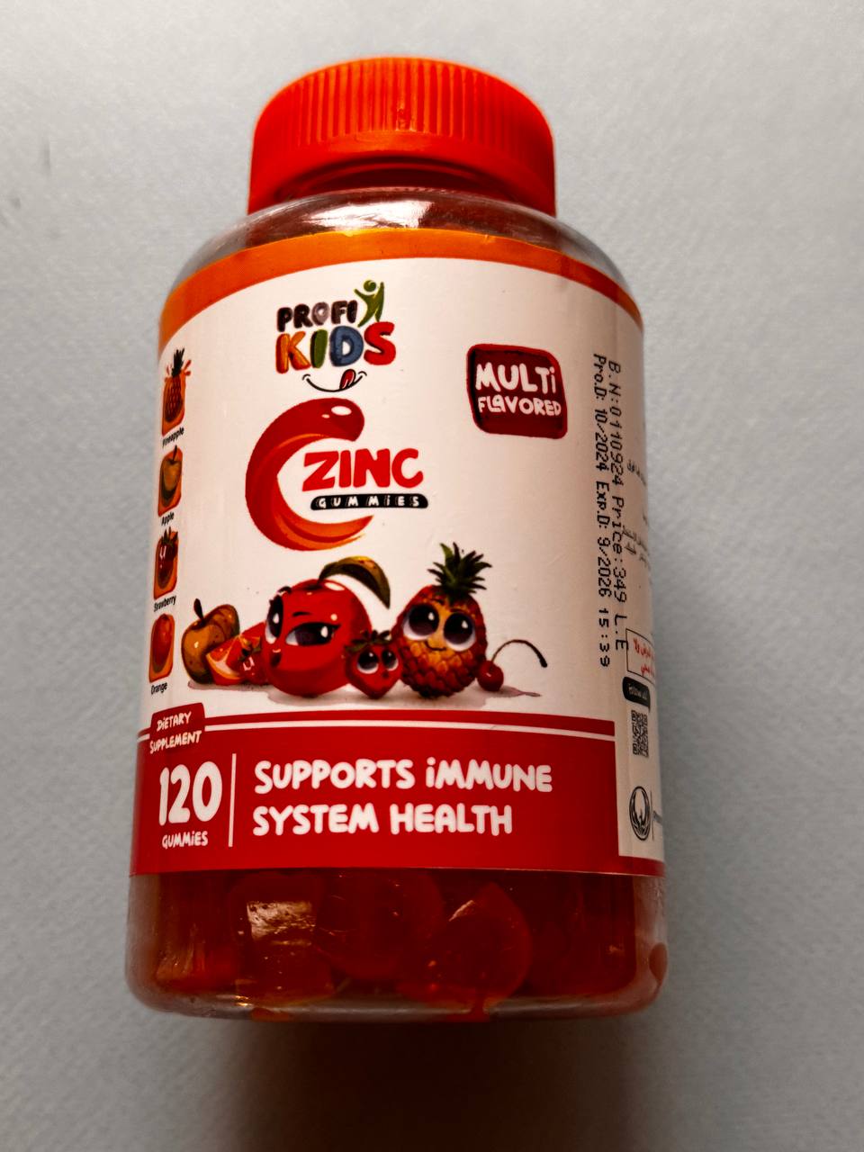 Profi Kids. Гумки з вітаміном С і цинком. 120 гумок. Vit C and Zinc gummies.