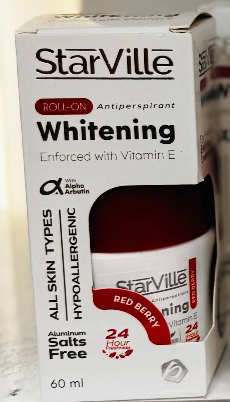 StarVille. Роликовий антиперспірант. Відбілювання. Запах червоних ягід. 60мл. Roll-on antiperspirant. Whitening. Red Berry smell