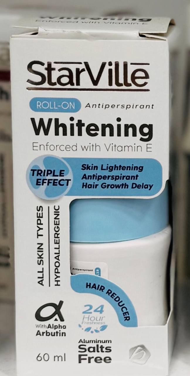 StarVille. Роликовий антиперспірант. Відбілювання. Зменшувач волосся. 60мл. Roll-on antiperspirant. Whitening. Hair reducer