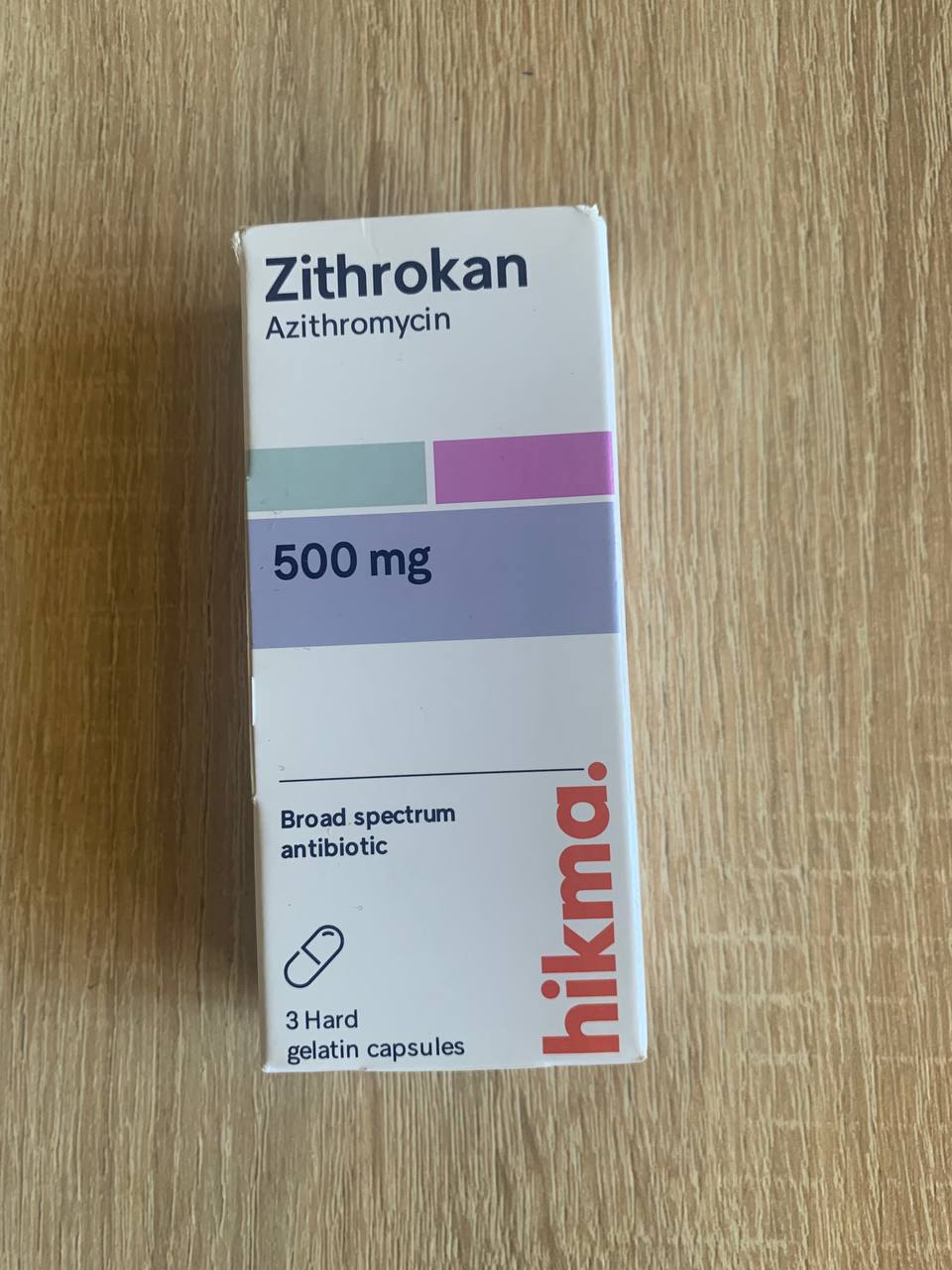 Zithrokan Зитрокан 500 мг. 3 капсули