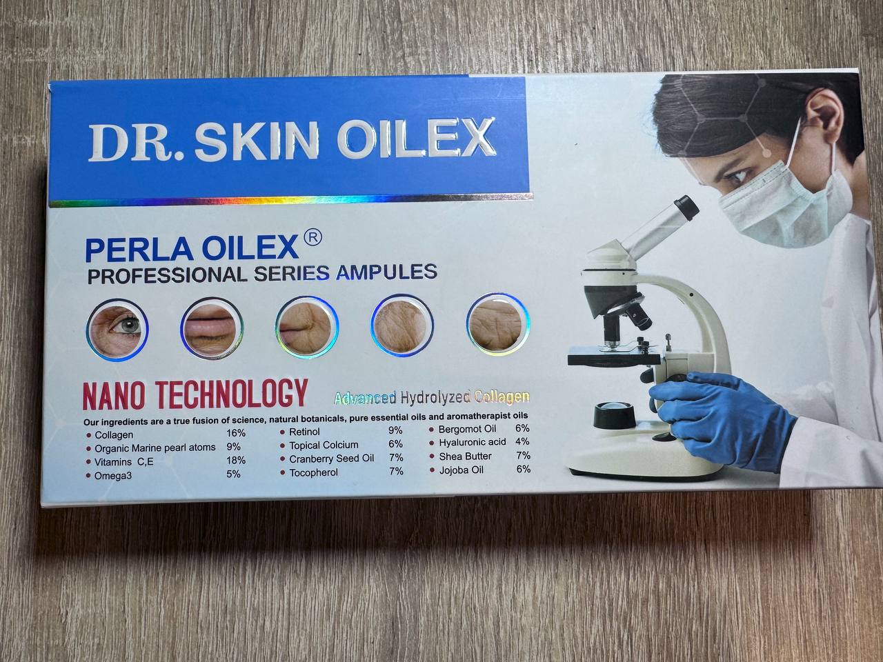 Dr. Skin (Perla) Oilex. Гіалуронова кислота та колаген. 5 ампул професійної серії. Hyaluronic Acid and Collagen - Зображення 2