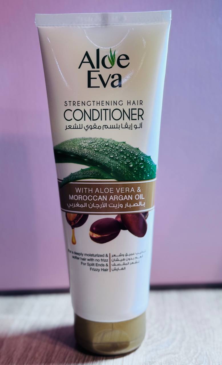 Aloe Eva. Зміцнюючий кондиціонер для волосся з алое вера та марокканською аргановою олією. Strengthening hair conditioner with Aloe Vera and Moroccan Argan Oil