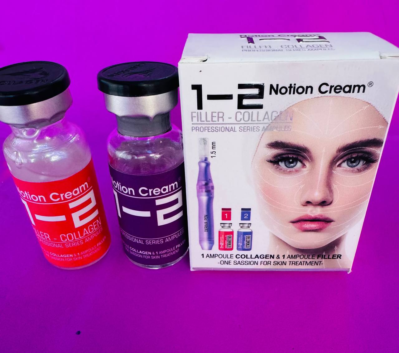 1-2 Notion Cream. Наповнювач Колаген. Ампули професійної серії. Filler Collagen. Professional Series Ampoules