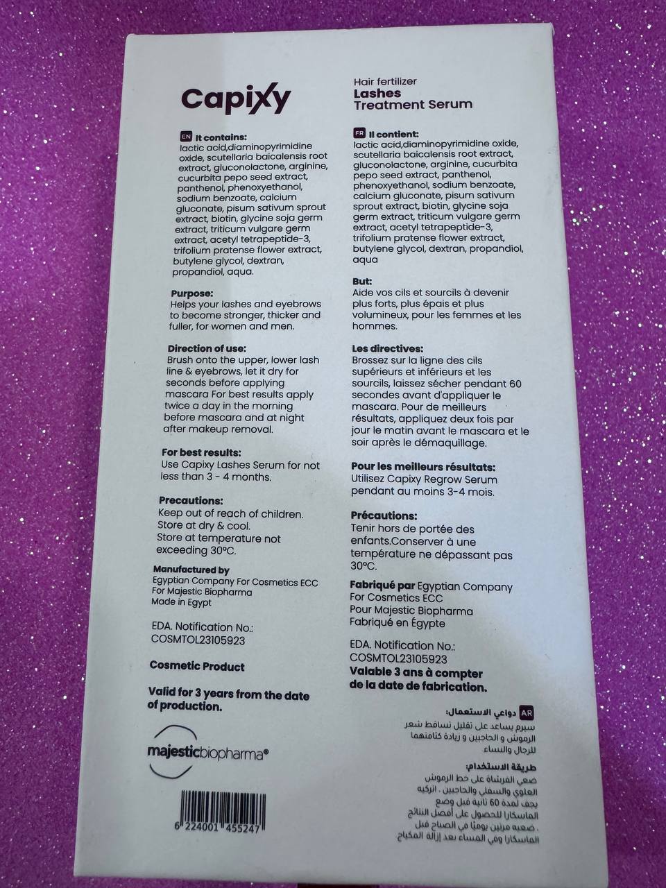 Capixy. Добриво для волосся. Сироватка для росту вій та брів. 10мл. Hair fertilizer. Lashes serum - Зображення 3