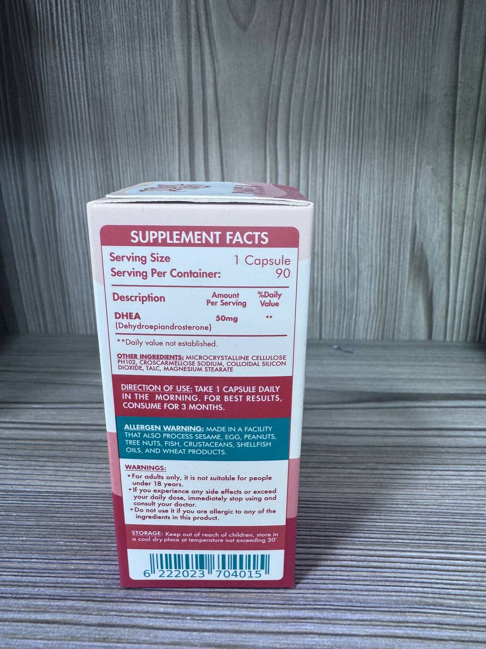 Organic Nation. DHEA (Dehydroepiandrosterone, дегідроепіандростерон) 50мг. 90 капсул - Зображення 2