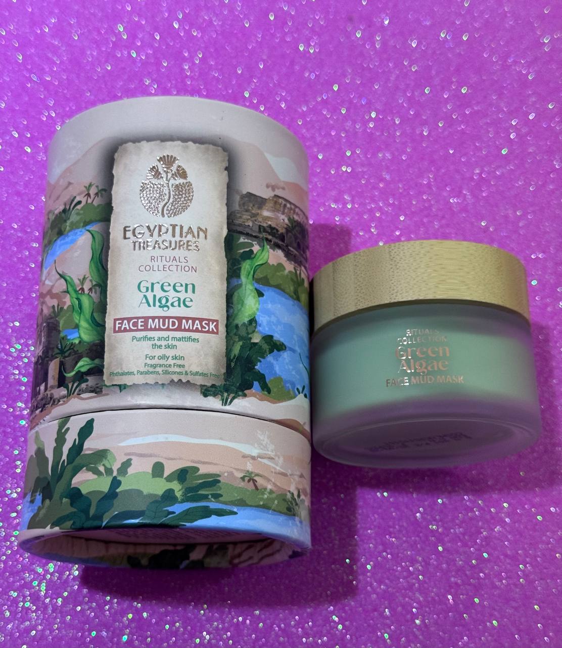 Egyptian Treasures. Єгипетські скарби. Грязьова маска для обличчя із зелених водоростей. 50г. Green Algae Face Mud Mask