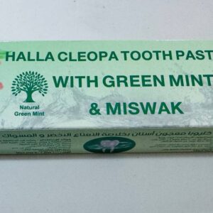 Halla Cleopa. Зубна паста із зеленою м'ятою та місваком. 100г плюс 50г. Toothpaste with green mint and miswak