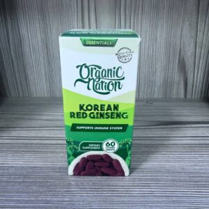Organic Nation. Korean Red Ginseng. Корейський червоний женьшень 200мг. 60 таблеток