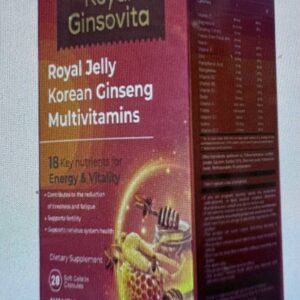 Royal Ginsovita. Полівітаміни з маточним молочком і корейським женьшенем. 20 капсул. Royal Jelly and Korean Ginseng Multivitamins