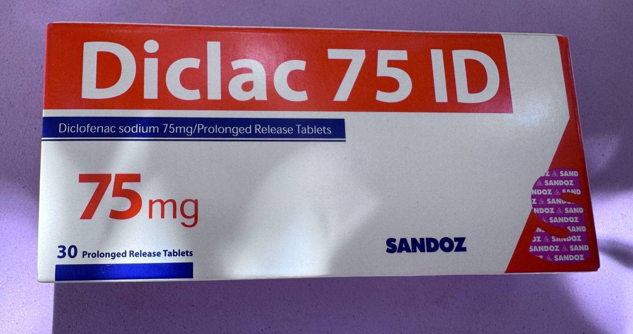 Sandoz. Diclac (diclofenac sodium). Диклак (диклофенак натрію 75мг) 75 ID. 30 таблеток пролонгованої дії