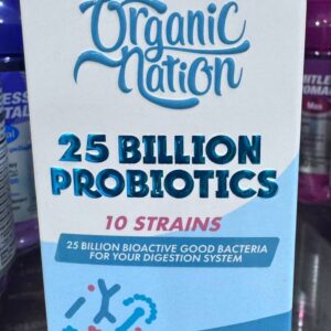 Organic Nation. 25 billion probiotics. 25 мільярдів пробіотиків. 30 капсул