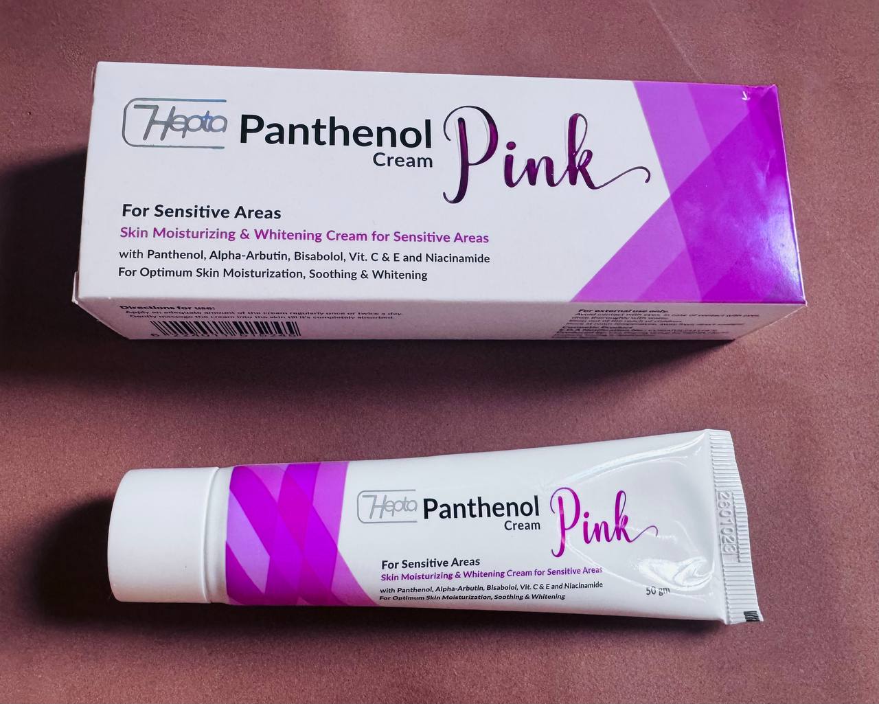 Hepta. Крем Пантенол. Рожевий. Для чутливих зон. 50г. Panthenol Cream. Pink. For sensitive areas
