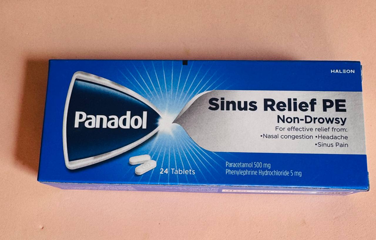 Panadol Sinus Relief PE. Панадол Синус Реліф ПЕ. 24 таблетки